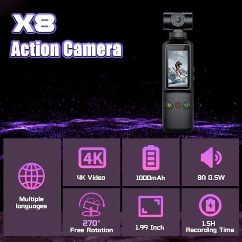 X8 4K Vlogging Camera with Wifi, Black
