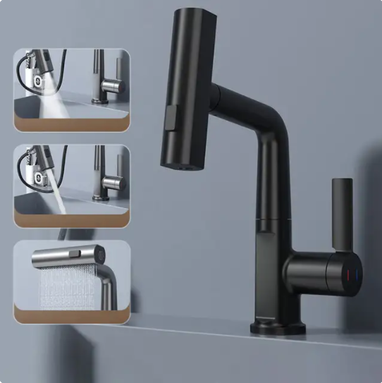 Llave para lavabo tipo cascada con pantalla digital