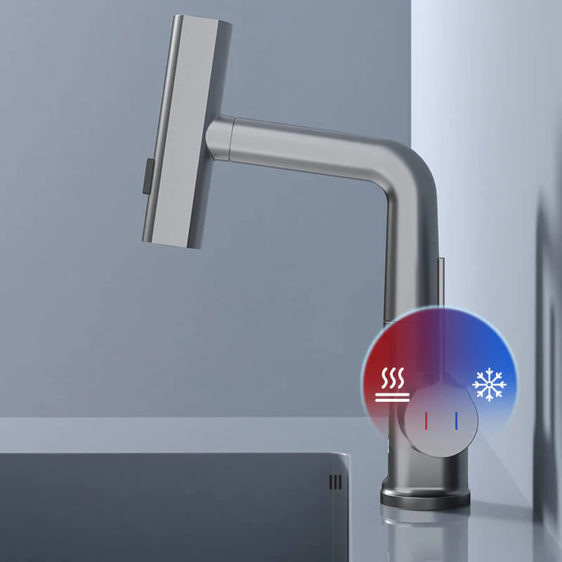 Llave para lavabo tipo cascada con pantalla digital