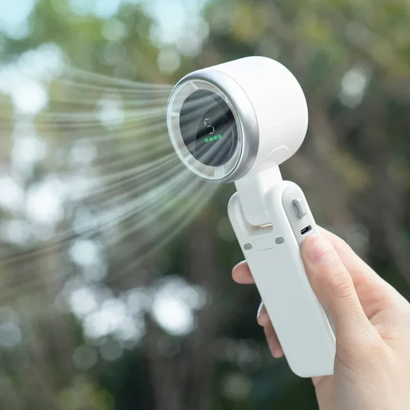 2026 New Hanging Neck Outdoor 180 Degree Folding Desktop Mini Fan Hand-Held Folding High-Speed Powerful Turbo Fan