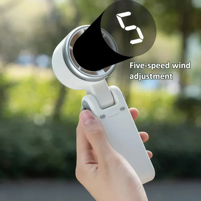 2026 New Hanging Neck Outdoor 180 Degree Folding Desktop Mini Fan Hand-Held Folding High-Speed Powerful Turbo Fan
