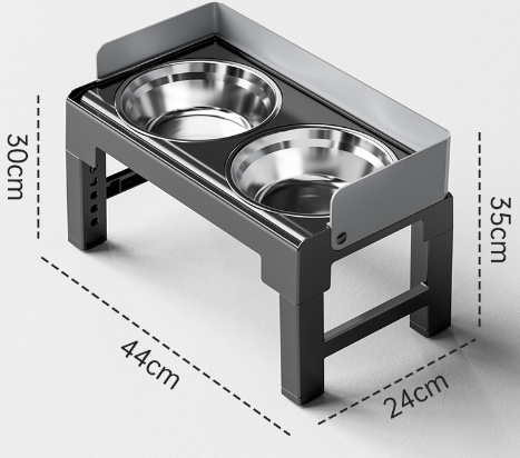 Plato elevado para mascotas de acero inoxidable