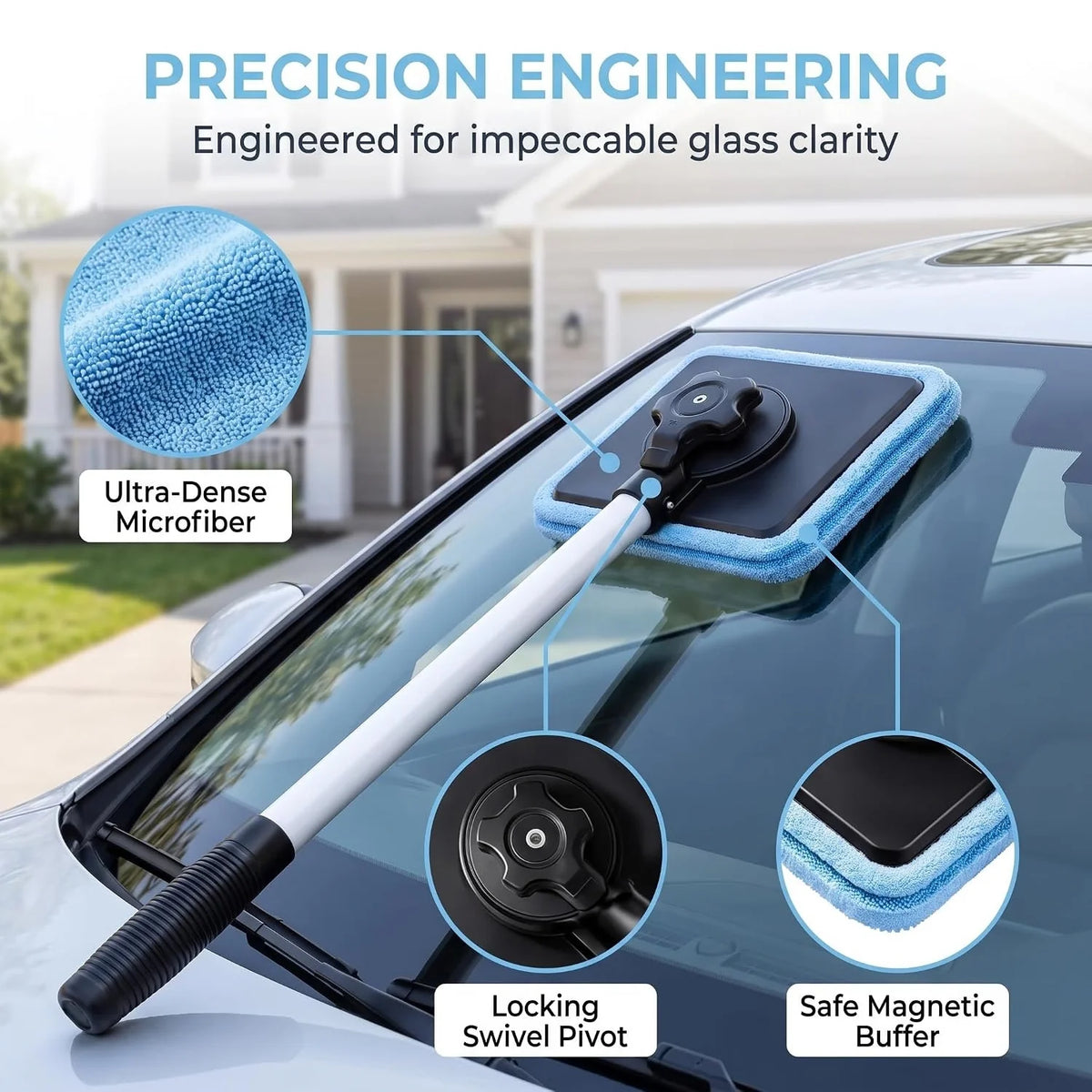 Dual Magnetic Car Windshield Cleaner.Dual Side Car Glass Cleaner