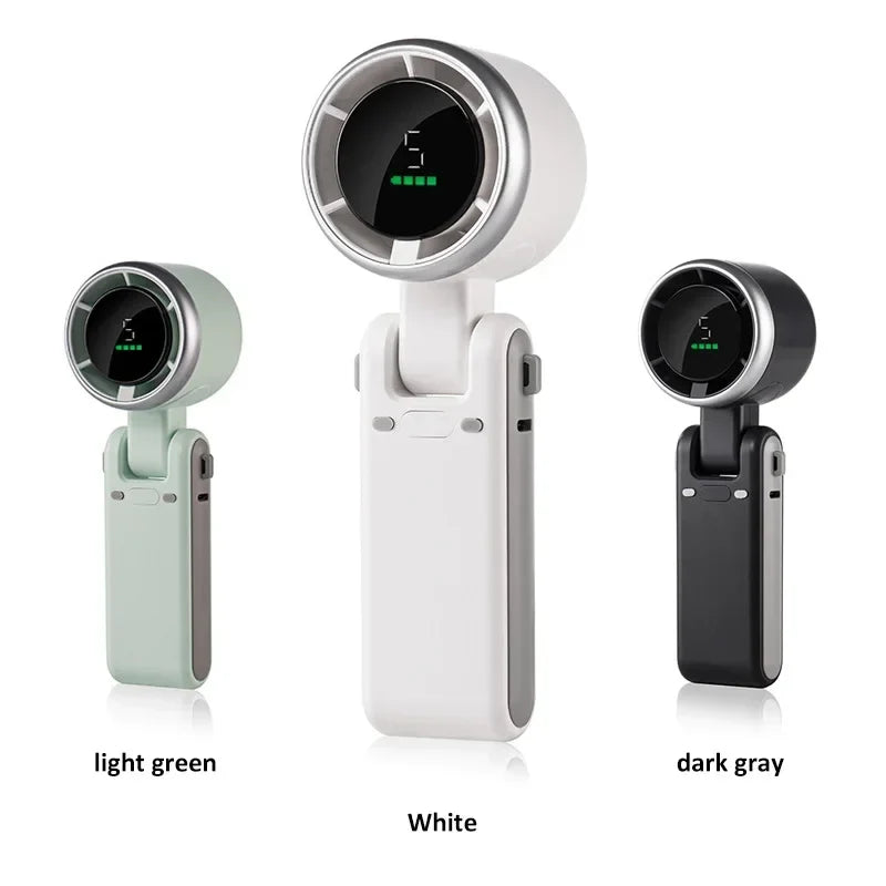 2026 New Hanging Neck Outdoor 180 Degree Folding Desktop Mini Fan Hand-Held Folding High-Speed Powerful Turbo Fan